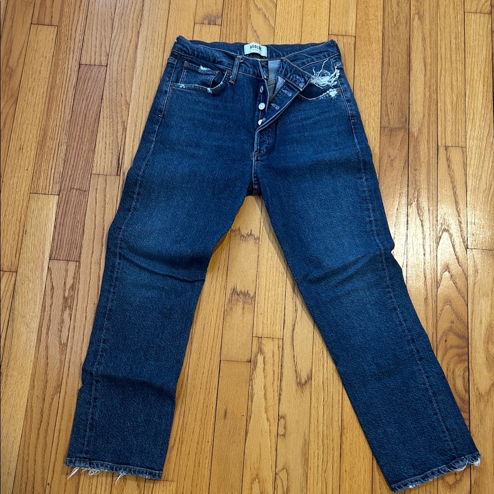 Agolde Riley Dark Blue Denim Jeans